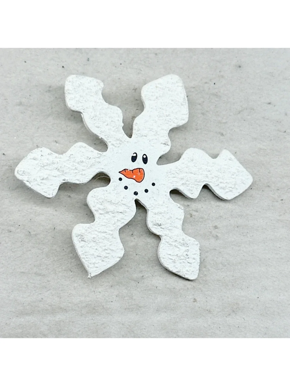 370u. Handmade Wood Snowman Brooch